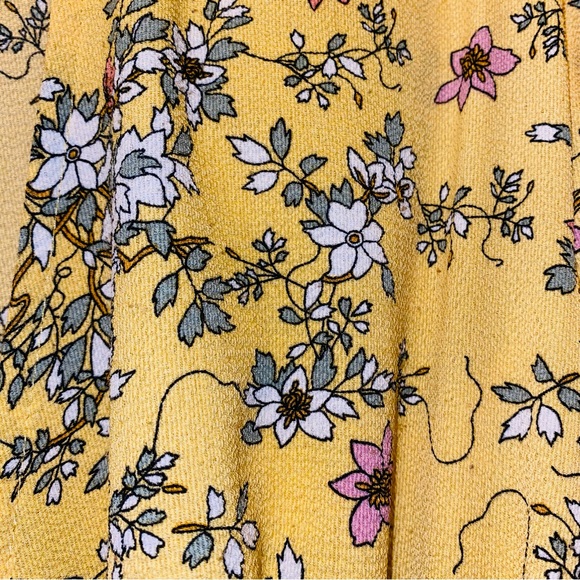 Max Studio High/Low Yellow Floral Ruffle Crepe Wrap Dress S - Picture 8 of 8